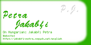 petra jakabfi business card